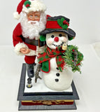 1999 Holiday Creations Santa Claus Snowman Musical Lantern Light Display w/Box Model