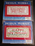 Christmas Counted Cross Stitch Kits Design Works 2pc New Vintage 1990s Model