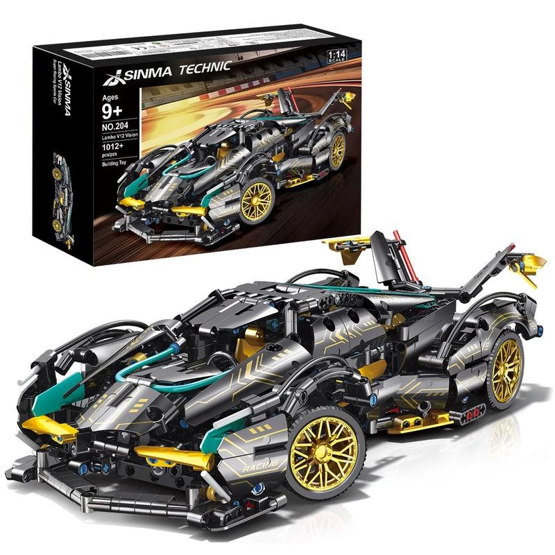 "1:14 Sports Car Building Blocks Set for Kids and Adults - 1012 PCS Racing Model