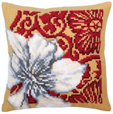 CdA stamped cross stitch kit cushion "White lotus" 5330, 40x40cm, DIY Model
