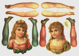 model paper doll scrap, children to build, early Victorian mechanical scraps Model