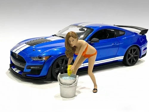 "BIKINI CAR WASH GIRL" CINDY FIGURE 1/18 SCALE MODEL BY AMERICAN DIORAMA 76264 Model