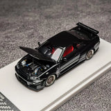 FH 1/64 Skyline GTR R34 Black Carbon Diecast Car Model Model