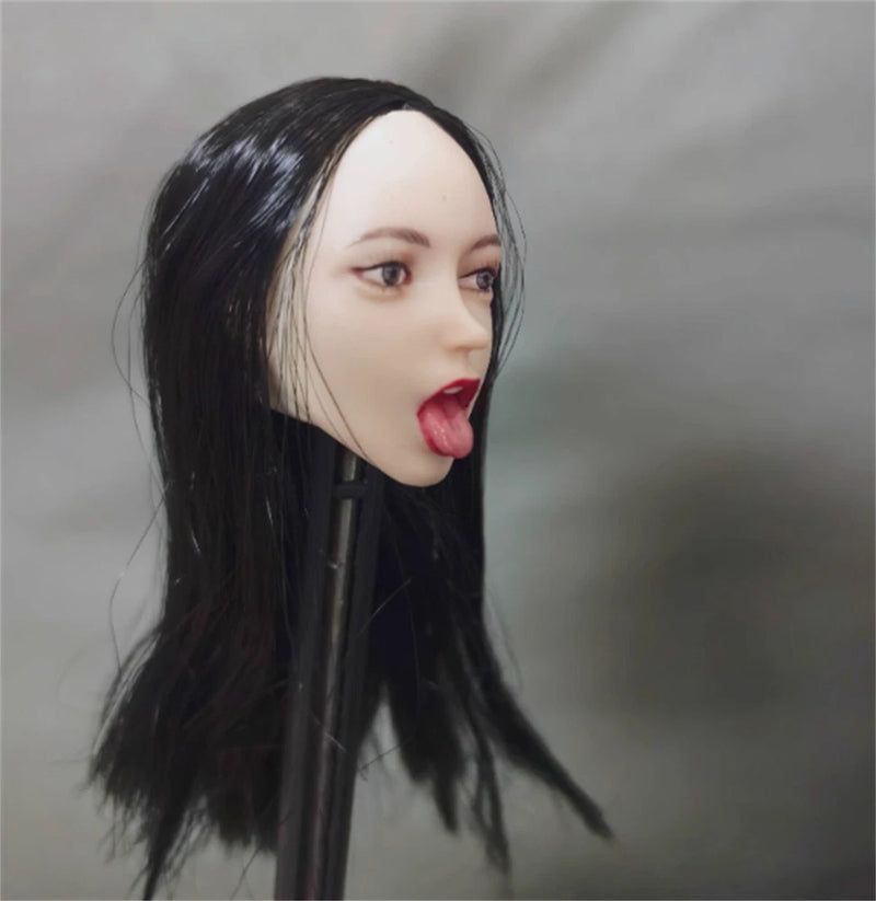 1/6 Open mouth  tongue Out Expression Model Head Carving Toys For TBL PH Figure Model