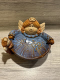 Heaven Sent Angel Dish Figurine 2 Angels Smile Stars Candy Or Key Dish Display Model
