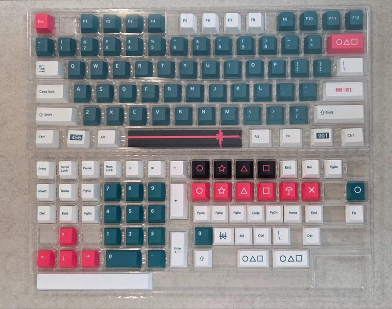 Squid Game Theme Design 135-Key Keycap Set for DIY & CUSTOM Mechanical Keyboards Model