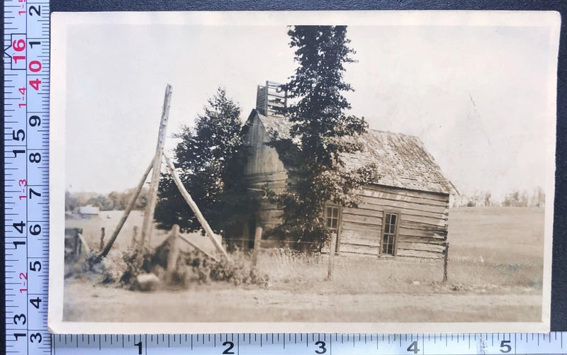 Old Wooden Plank Home Architecture Building Vintage BW Photo Snapshot Model