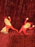 Vintage Mery Christmas Display Pixie Elf Elves Santa Claus Figurine Gnome Bisque Model