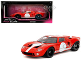 FORD GT40 MK1 RED 1/18 DIECAST MODEL CAR BY JADA 36381 Model