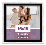16x16 Frame White With Black Picture Mat For 16x16 Photo - White 19x19 Frame To Model