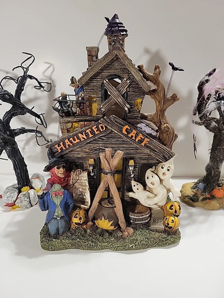 Vintage- Haunted Cafe -Ghost & Witch Halloween Haunted House  Display Figurine Model