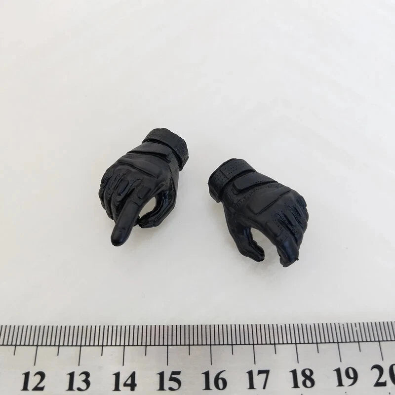 1/6 Scale Black Gloved Hand Tactical Gloved Hand Model for 12 Inch Action Figure Model