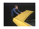 Mechanic Darwin Pushing a Car Figurine for 1/24 Scale Models by American Diorama Model