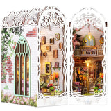 TuKIIE DIY Book Nook Miniature Kit, Booknook Dollhouse Bookshelf Insert with Sen Model
