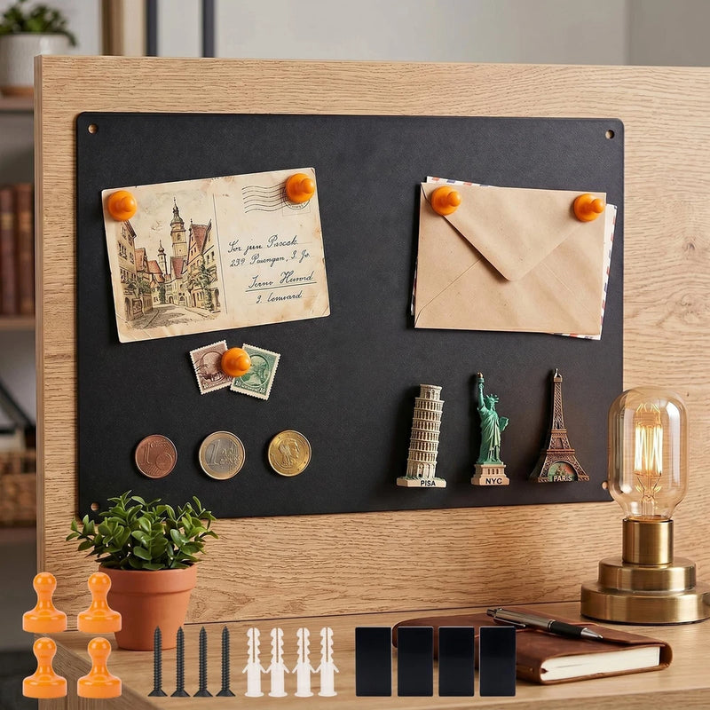 Heavy Duty Magnetic Bulletin Board 23.6"x15.7" | Wall Display for Photos & Souve Model