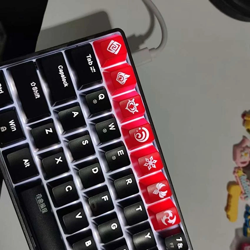 1 Set Mechanical Keyboard Key-caps Translucent ABS OEM R4 for Genshin Model