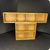 Set Of 2 Miniature Collectibles Figurine Display Shadow Boxes Bamboo Wood Model