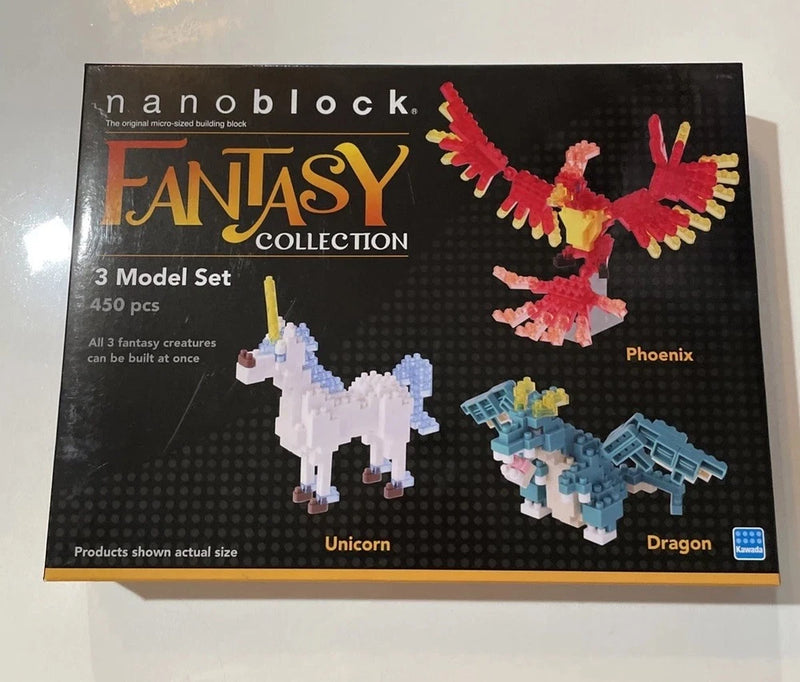 NanoBlock Fantasy Collection 3 Model Set: Dragon, Phoenix, Unicorn BUILDING SET Model