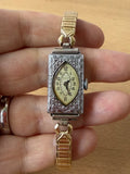 ANTIQUE ART DECO 1920??S BULOVA LADIES MECHANICAL WATCH TWO TONE  WORKING UNIQUE Model