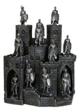 Medieval Castle Fortress Display Stand And 12 Mini Crusader Knights Figurine Set Model