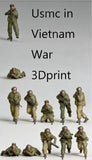 1/35 Scale Usmc in Vietnam War 12 Figures Unpainted Resin Model Kit Toy Model