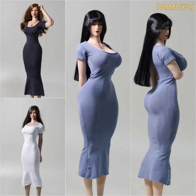 DMTOYS 1/6 Female Tight Wrap Buttocks Fitted Mermaid Skirt Model For 12" Figure Model