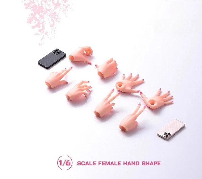 1/6 Female Soldier Selfie Pose Hands Model Fits for 12" Action Figure Body Model