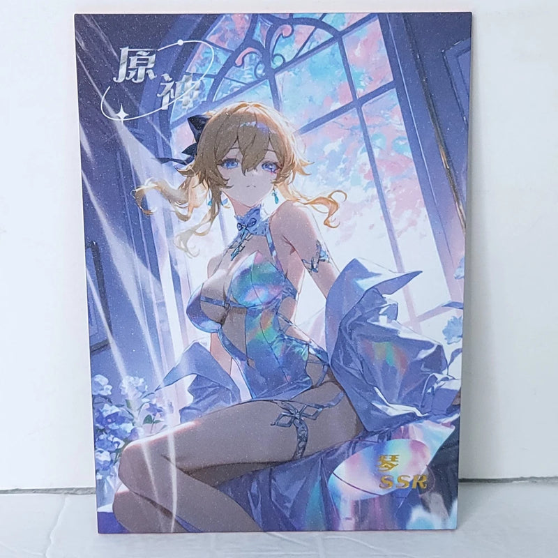 Jean Genshin Wedding Double Side Waifu Card Anime Girl Art Oversize Board A5 Model