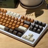Rich Coffee Brown SA Profile ABS Double Shot Keycap Set for Mech Keyboards Model