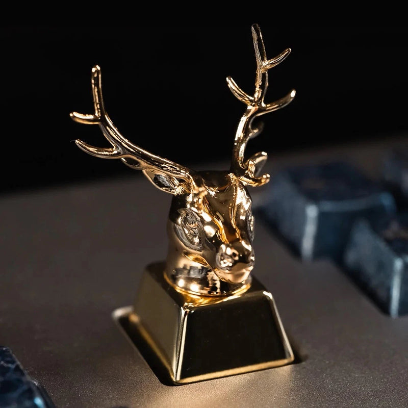 Awekeys Lords of Wild Ice - Brass Artisan Keycaps Mystery Box - Reindeer - Runa Model