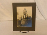 Vintage Photo on Board US Soldier Monument Military Statue Cemetery Model