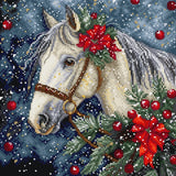 DIY Cross-Stitch Kit Winter Horse Craft Kit US Tariffs Paid Model