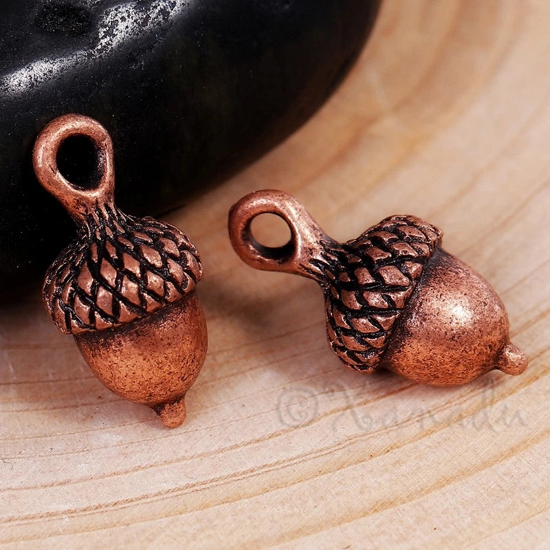 Acorn Charms 18mm - Antiqued Copper Autumn Pendants C5470 - 5, 10 or 20PCs Charms