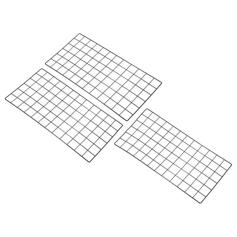 24"x12" Wire Grid Panel, 3 Pack Wall Grid Decorative Board Photo Display Black Model