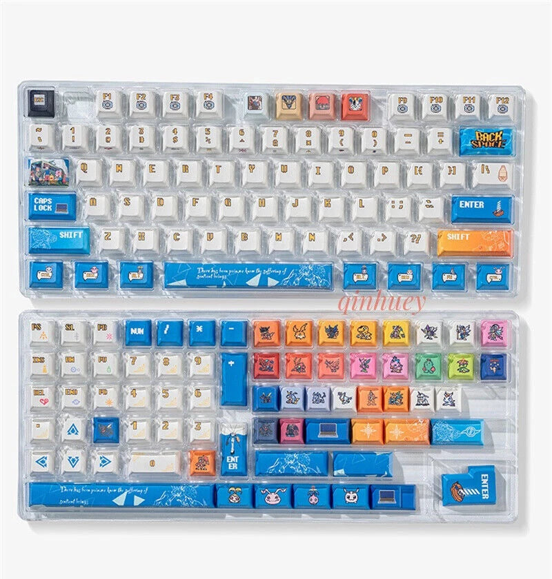 Anime Digimon Adventure Keycaps PBT 146 Keys For Cherry MX Keyboard Model