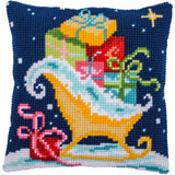 Vervaco stamped cross stitch kit cushion "Sleigh", 40x40cm Model