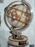 ROKR Luminous Wooden Globe 3D Puzzle LED Light Mechanical Model Kit !New! Lamp Model