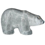 Glass Bear Paperweight Figurine Display Polar Grizzly 5 inch Clear Model