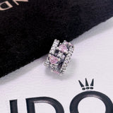 PANDORA Sparkling Triple Halo Hearts Charm, #791161C01, Valentine's Day Gift Charms
