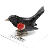 Little Critterz Red-Winged Blackbird "Marsh" - Miniature Porcelain Figurine Model