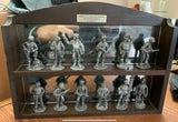 Franklin Mint America's Unsung Heros Of WWII Pewter 12 Figurines Wood Display Model