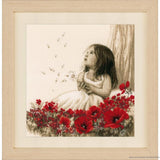 Vervaco cross stitch kit "Girl in a poppy field", counted, DIY Model