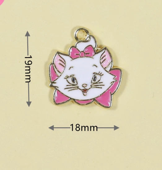 Lot Cartoon cat  Enamel Charms Jewelry Making Pendants Earrings D11 Charms