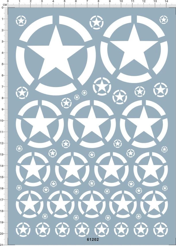 1/72 1/144 1/35 1/6 All Scale Military US Army Tank Star Markings Model Decal Model