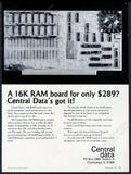 1978 Central Data 16K RAM board photo vintage computer computing print ad Model