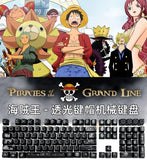 ONE PIECE RGB Mechanical Keycaps 3 Mode Connect Lateral Carving Set Customized Model