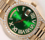 Rolex Day?Date 36mm 18238 President Green Diamond Roman Dial Diamond Bezel Lugs Model