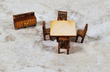 Dollhouse 1:144 Scale Furniture KIT DIY Modern Dining Room Miniature Set Table Model