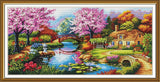DIY Cross stitch kit "Fragrant Garden" Nature Craft Art Unique Gift Model