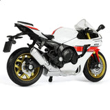 1:18 Yamaha R1 Metal Die-cast Motorcycle Model -White Model
